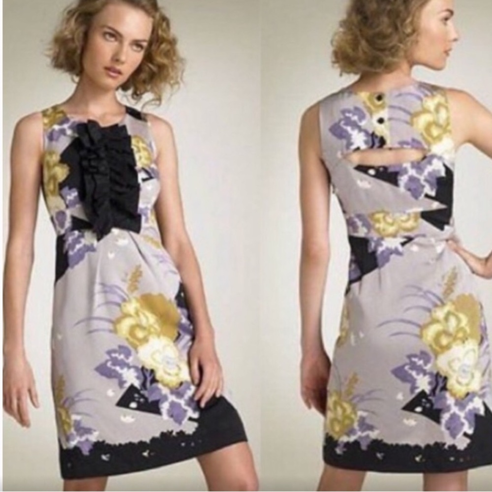 Anthropologie Leifsdottir Silk Dress Floral Purple